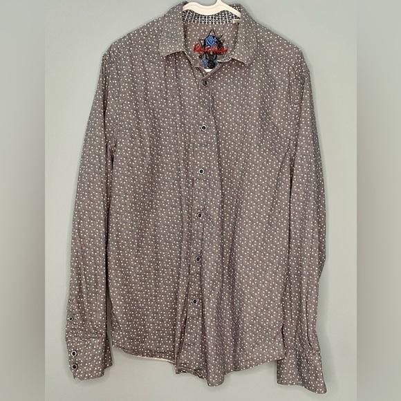 Robert Graham Shirt Men's XL Geometric Blue Button Up Classic Fit Flip Cuff - Picture 1 of 9